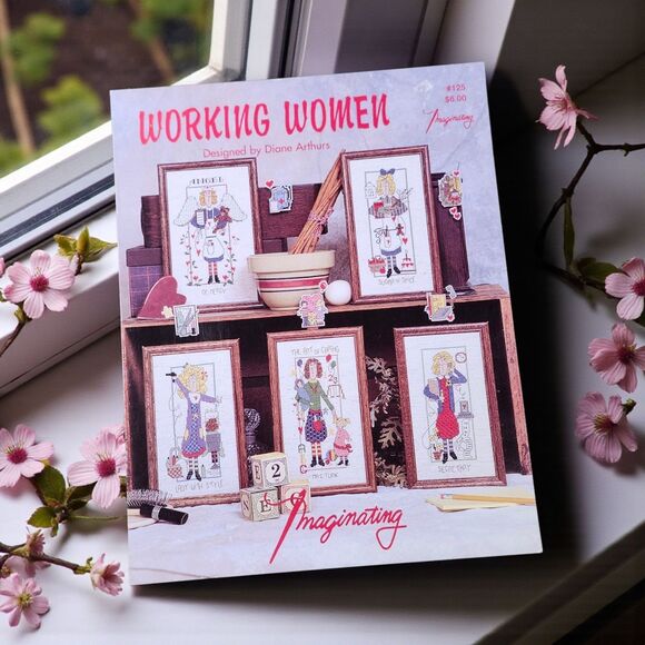 Imaginating Working Women Cross Stitch Book #125 1995 Diane Arthurs Humor Work - Picture 1 of 3